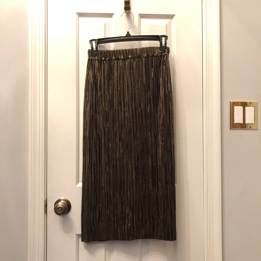 EUC GOLD LAME MIDI SKIRT